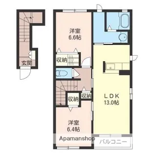 スカイマリーンB【205号号室】の間取り