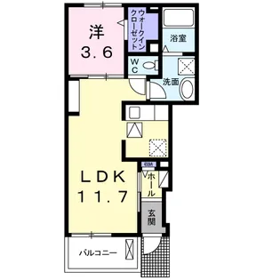 AJCスクエア B棟【1階】の間取り