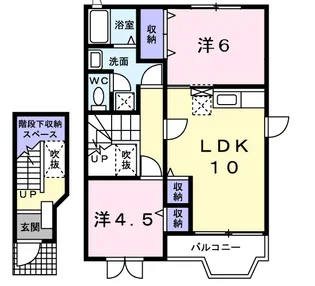 ツインア ラ モードA【2階】の間取り
