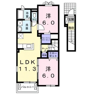サン・ボヌール西条 Ⅰ【2階】の間取り