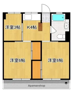 フェリオ甲府北口【102号号室】の間取り