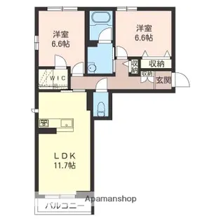 シャーメゾン アジュール【201号号室】の間取り