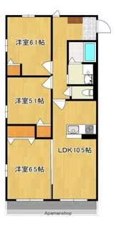 オリーブ【104号号室】の間取り