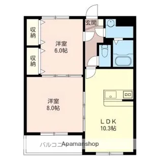 シャトレノール【103号号室】の間取り