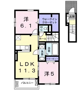ルピナスⅡ【2階】の間取り