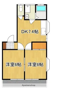 コーポ西甲 A棟【201号号室】の間取り