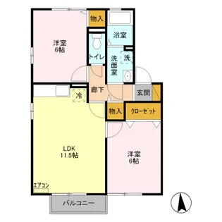 ビリーヴ AB【2階】の間取り