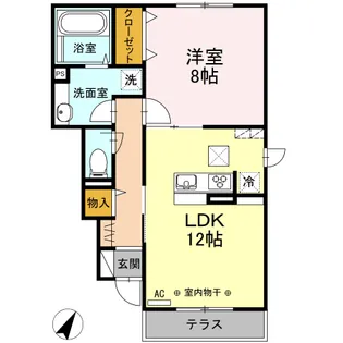 KAFUU RESIDENCE B【1階】の間取り