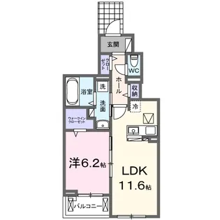 グラシアス 甲斐【1階】の間取り