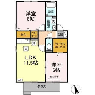 UNIT・8 AB【1階】の間取り