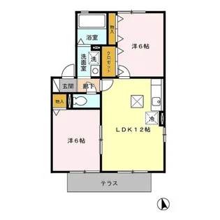 サニーハイツ田園 ABCD【1階】の間取り