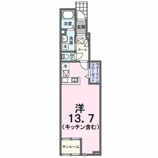 ウッド ウィル【1階】の間取り