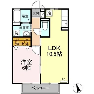 久持良ハイツ D【1階】の間取り