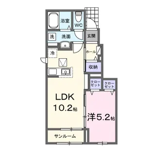 カルム ボヌール【1階】の間取り