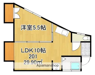 オレンジモード【201号号室】の間取り