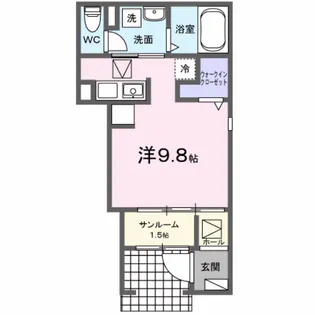 ヒカルサ 甲府城東【1階】の間取り