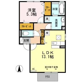 ボヌール K【1階】の間取り