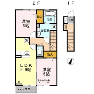 グランドール・サクラ【202号室】の間取り