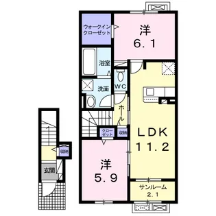 セリシール・ヴィラージュ B【2階】の間取り