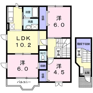 クレストールカサハラB【2階】の間取り