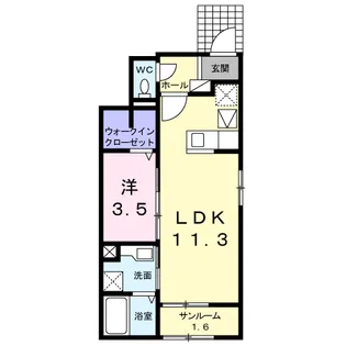 ル・ボナール B【1階】の間取り