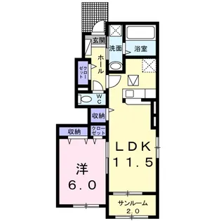 フィオーレB【1階】の間取り