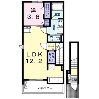 サニーガーデンR B【2階】の間取り