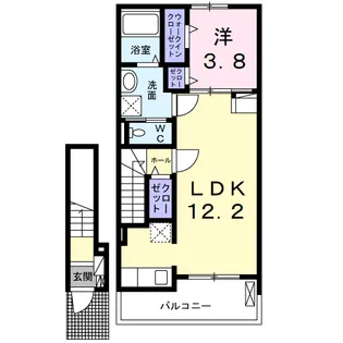 サニーガーデンR B【2階】の間取り