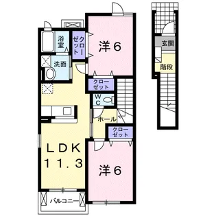 フラン B【2階】の間取り