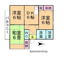 プレミール片山南A【201号室】の間取り
