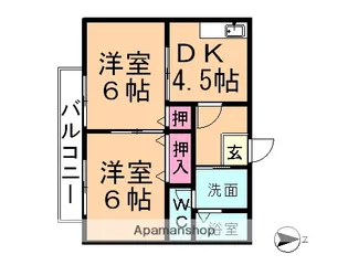 プレミール片山南B【203号室】の間取り