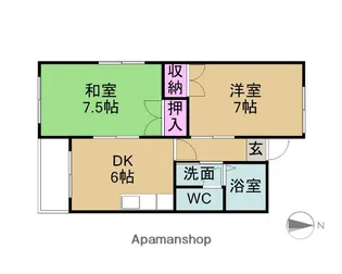 イーストビレッジ【105号室】の間取り