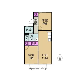 カサベルデⅡ(荒尾町)【2階】の間取り