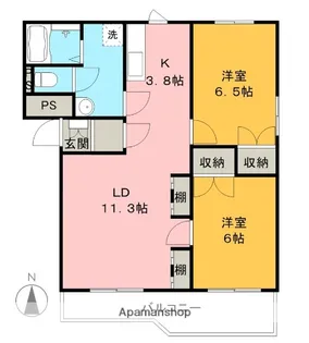 ヒーローマンションアサヒ【3階】の間取り