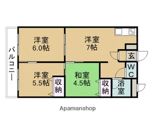 ワンニャンテラス【2階】の間取り