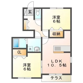 ミーテ・ピアヌーラA【1階】の間取り