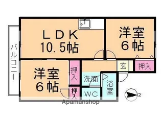 G.H.和合【101号室】の間取り