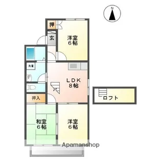 ラポールおおい【A201号室】の間取り