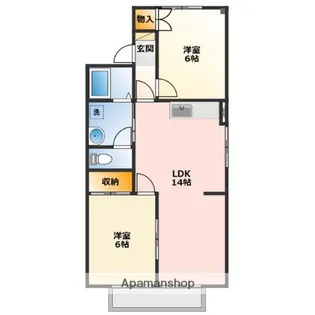 ラポールおおい【A101号室】の間取り