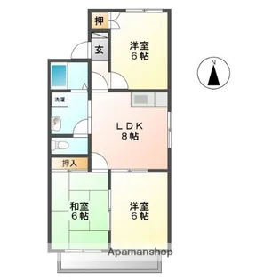 ラポールおおい【1階】の間取り
