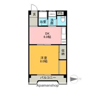 スカイハイツ【5-8号室】の間取り