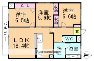 メゾンソレイユ【5階】の間取り