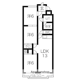 ベルメゾン若森【3階】の間取り