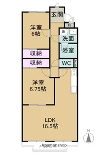ベルメゾン若森【1階】の間取り