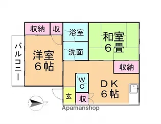 ルピナスコミヤマ 西棟【1-A号室】の間取り