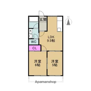 ヴィラJ1号館【205号室】の間取り