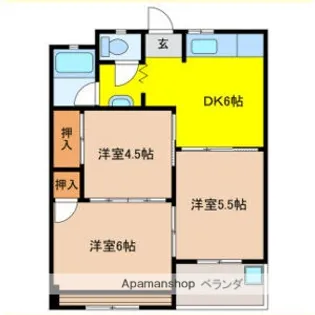 ハイツ松野【304号室】の間取り