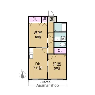 サンクレール【202号室】の間取り