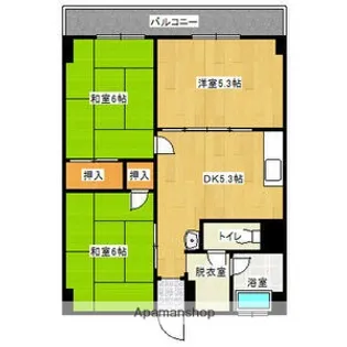 木村コーポB【3階】の間取り