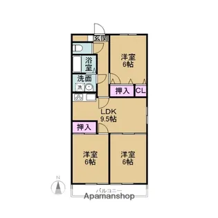 グリーンモア楠【301号室】の間取り